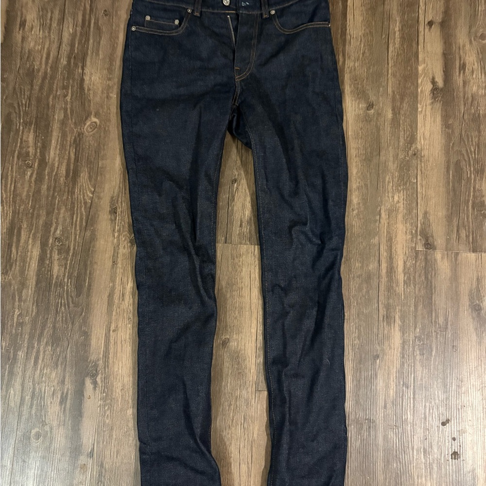 Acne Studios Men's Thin STR RW Deep Indigo Dark Wash Jeans - Thin Straight Raw